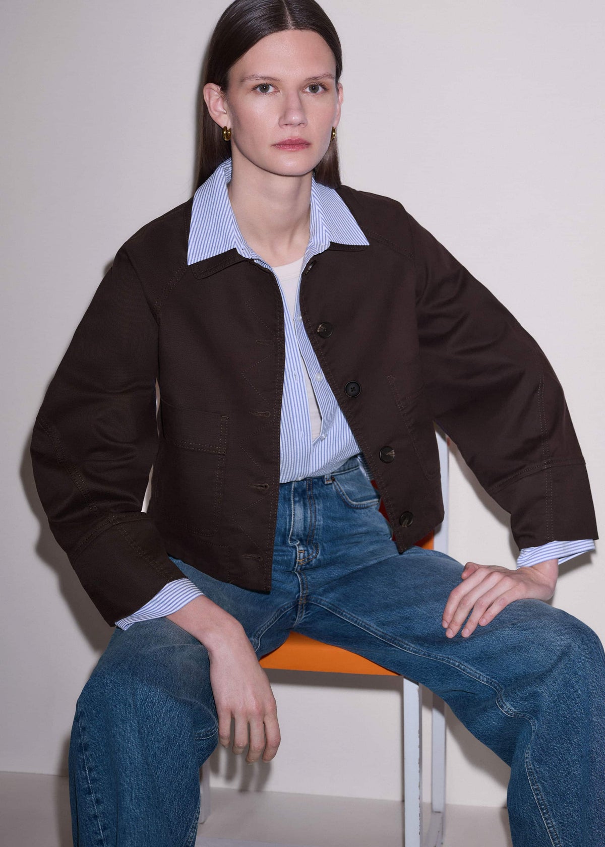 Brown Cocoon Sleeve Jacket | ME+EM Clothing
