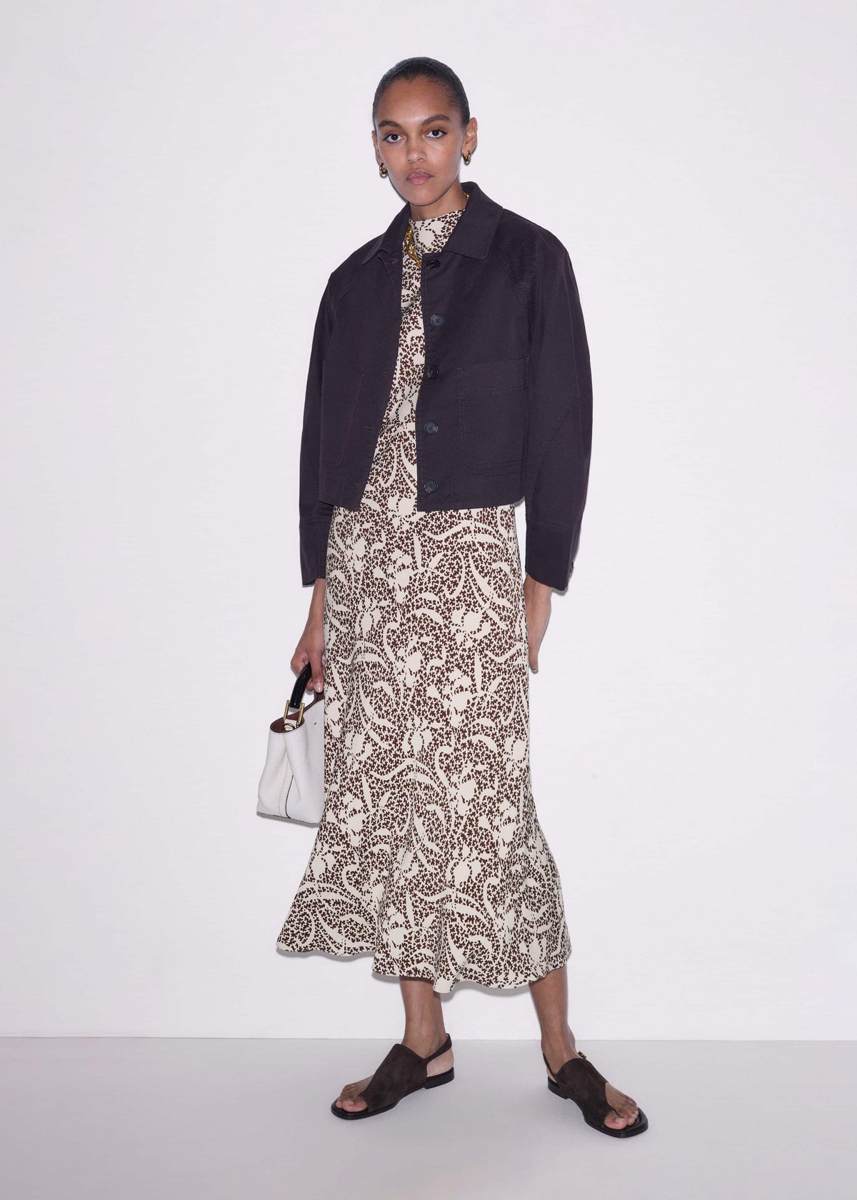Brown Cocoon Sleeve Jacket | ME+EM Clothing