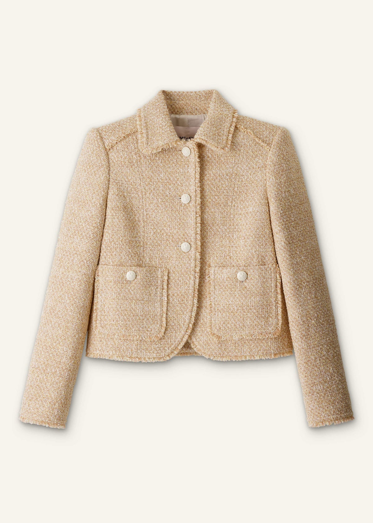 Cream Fringed Short Jacket | ME+EM Clothing