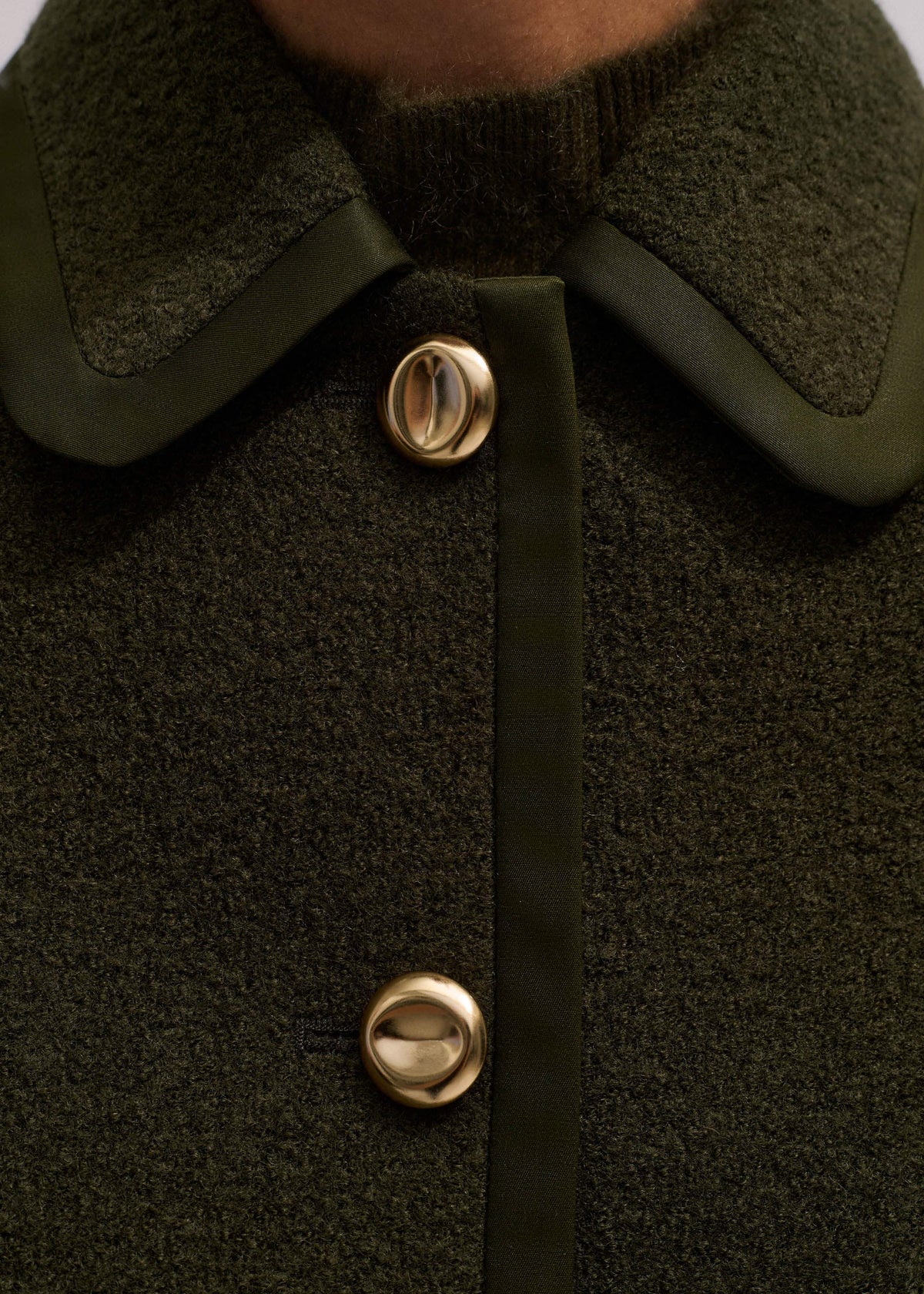 Olive Green Straight Crop Jacket | ME+EM Clothing