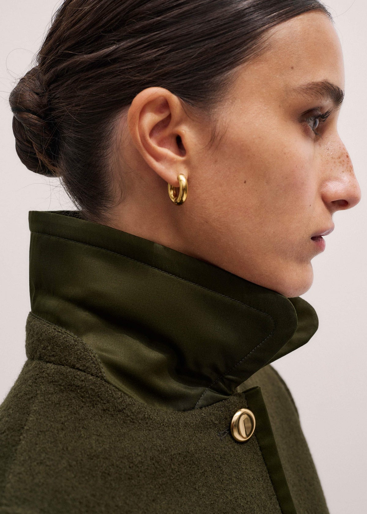 Olive Green Straight Crop Jacket | ME+EM Clothing