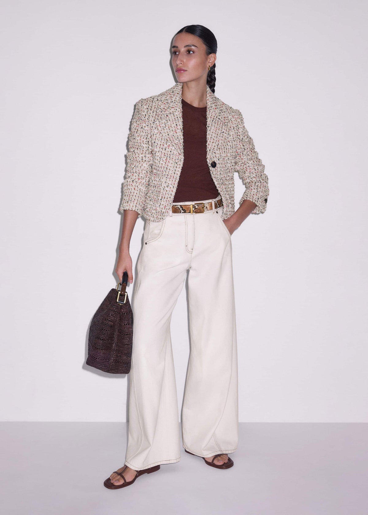 Cream Heritage Crop Jacket | ME+EM Clothing