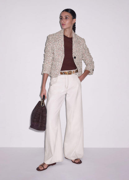Cream Heritage Crop Jacket | ME+EM Clothing