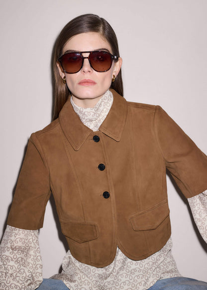 Brown Everyday Short Sleeve Jacket | ME+EM Clothing