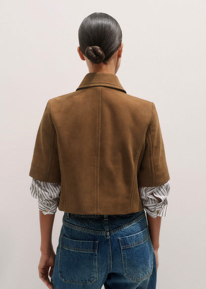 Brown Everyday Short Sleeve Jacket | ME+EM Clothing