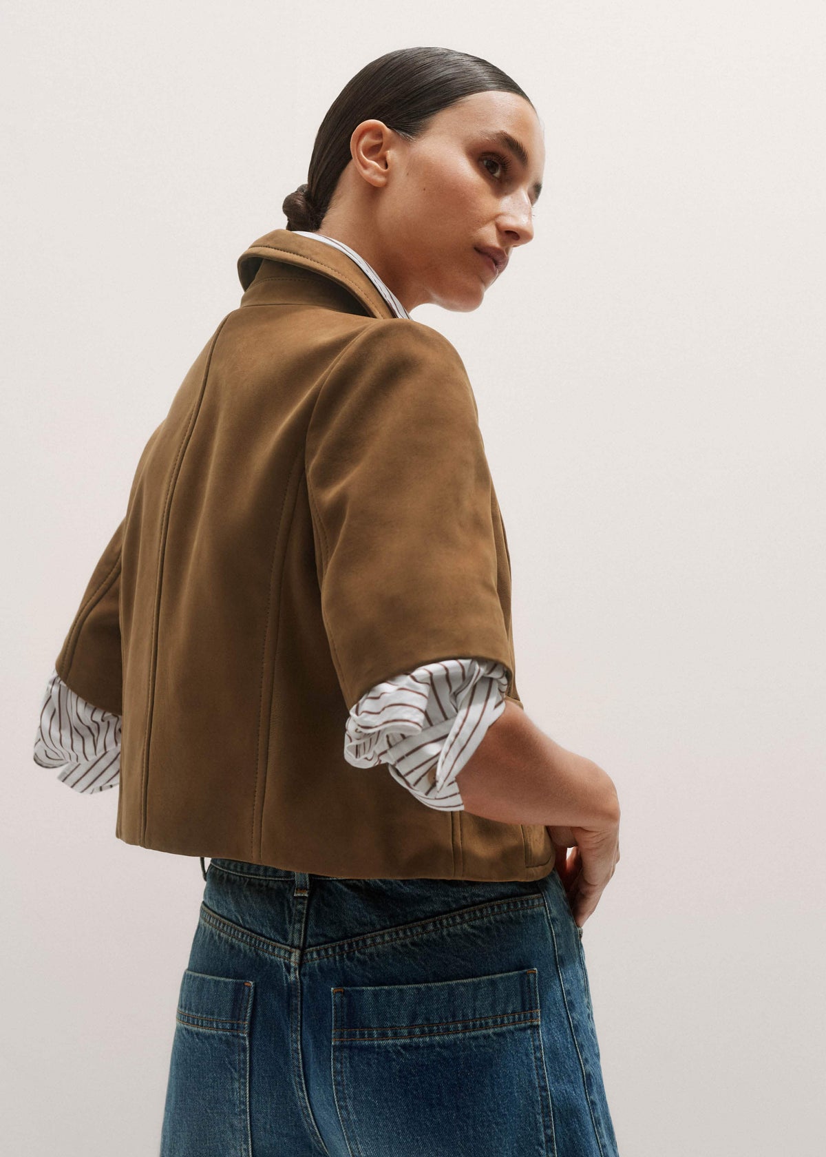 Brown Everyday Short Sleeve Jacket | ME+EM Clothing
