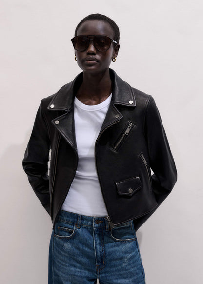 Black Perfect Little Biker Jacket | ME+EM Clothing