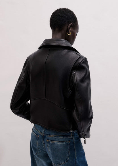Black Perfect Little Biker Jacket | ME+EM Clothing