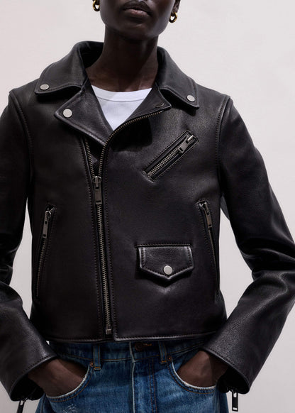 Black Perfect Little Biker Jacket | ME+EM Clothing