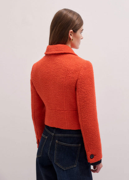 Orange Cropped Bouclé Jacket | ME+EM Clothing