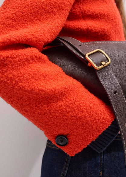 Orange Cropped Bouclé Jacket | ME+EM Clothing