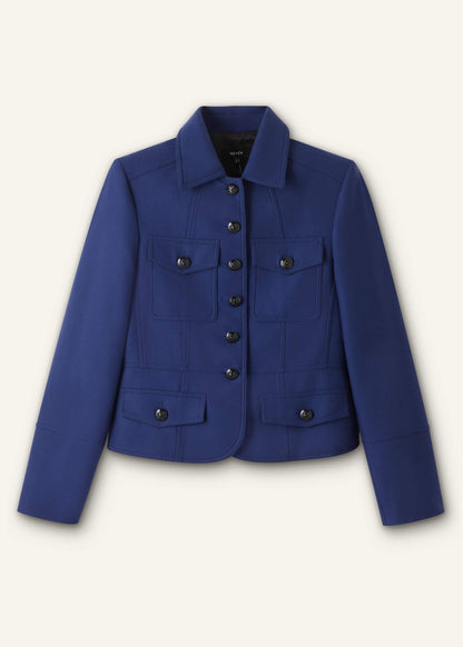 Blue Fitted Military Jacket | ME+EM Clothing