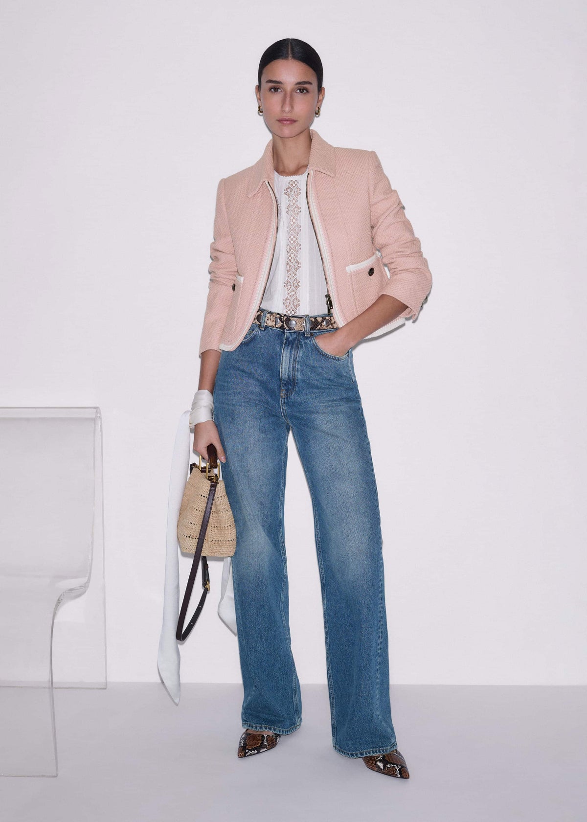 Pink Straight Crop Jacket | ME+EM Clothing