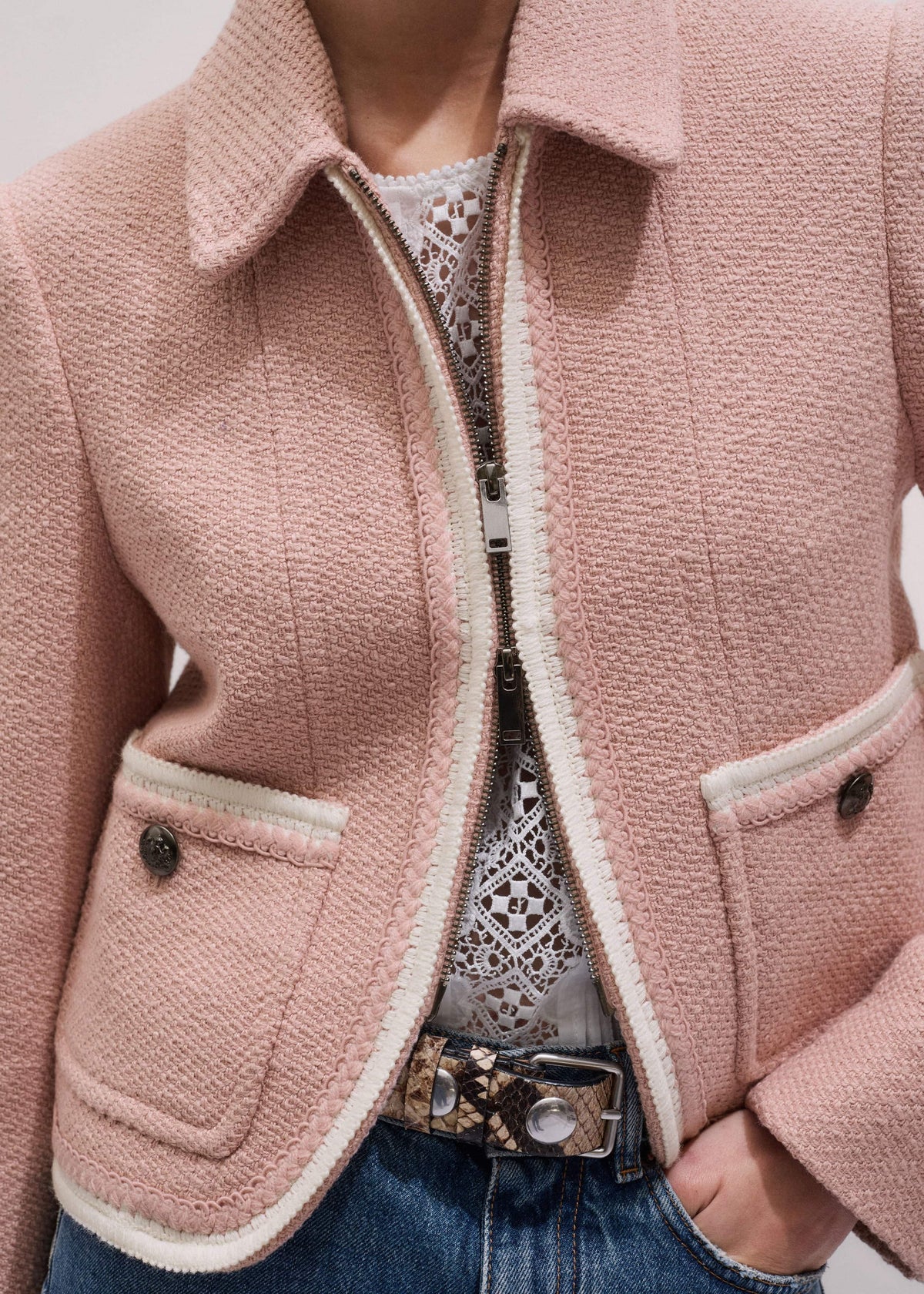 Pink Straight Crop Jacket | ME+EM Clothing