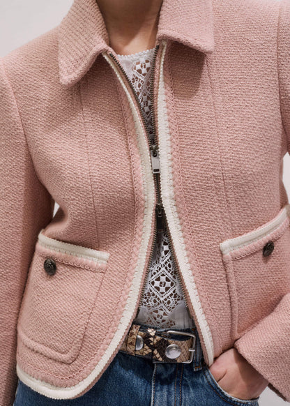 Pink Straight Crop Jacket | ME+EM Clothing