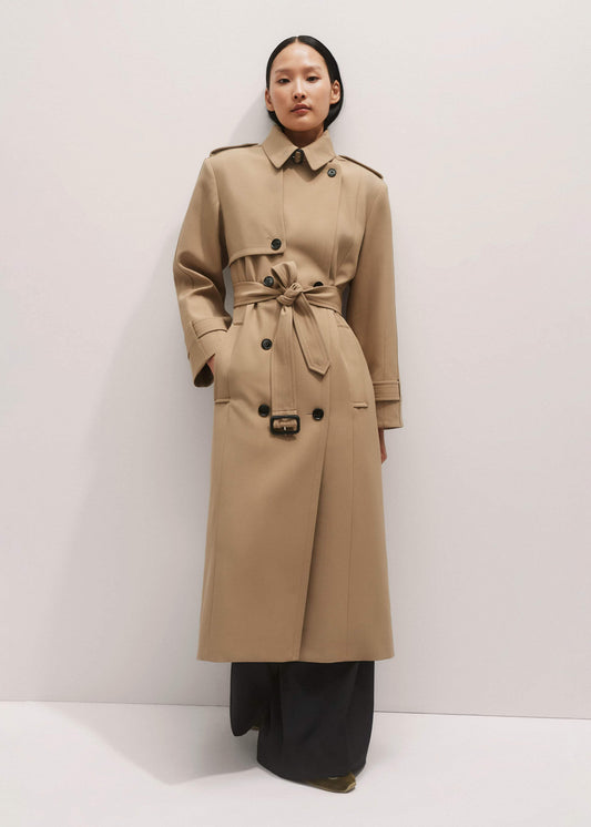 Brown Relaxed Shoulder Trench Coat | ME+EM Clothing