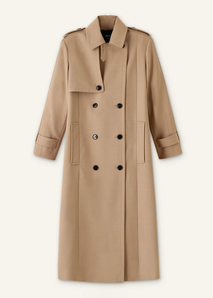 Brown Relaxed Shoulder Trench Coat | ME+EM Clothing