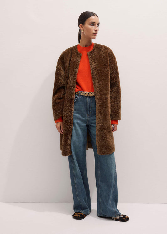 Brown Shearling Coat | ME+EM Clothing