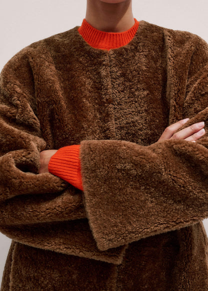 Brown Shearling Coat | ME+EM Clothing