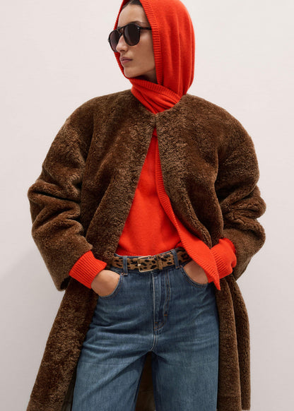 Brown Shearling Coat | ME+EM Clothing