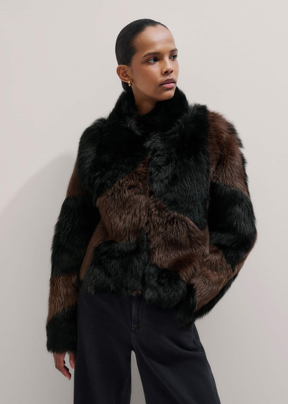 Brown Luxe Patchwork Coat | ME+EM Clothing