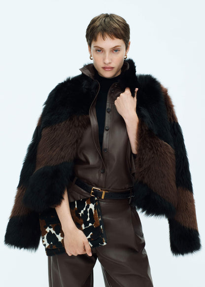 Brown Luxe Patchwork Coat | ME+EM Clothing