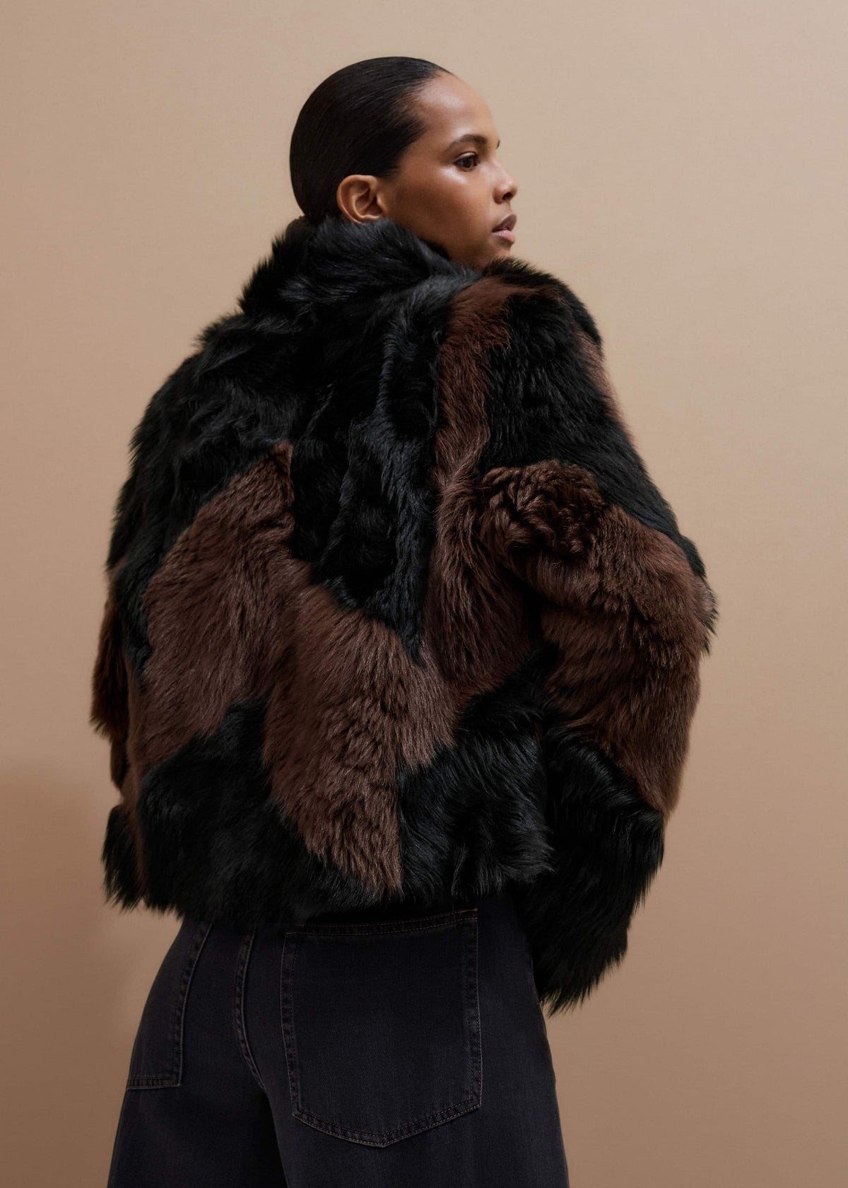 Brown Luxe Patchwork Coat | ME+EM Clothing