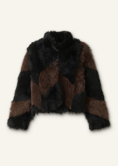 Brown Luxe Patchwork Coat | ME+EM Clothing