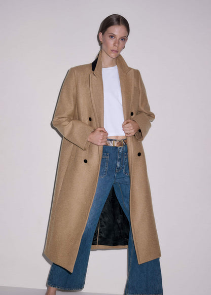 Brown Double-Breasted Coat | ME+EM Clothing