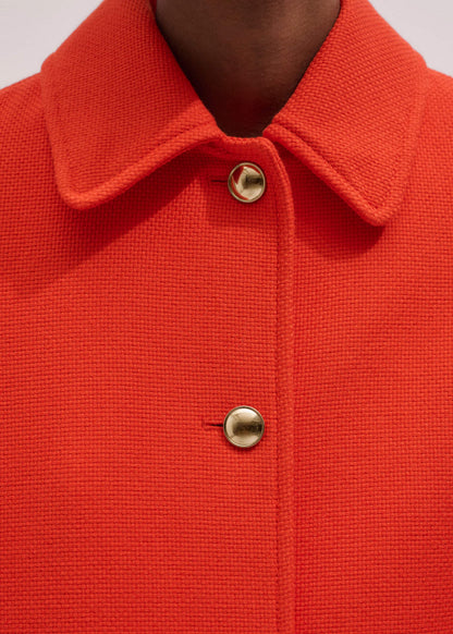 Orange Sculptural Sleeve Swing Coat | ME+EM Clothing