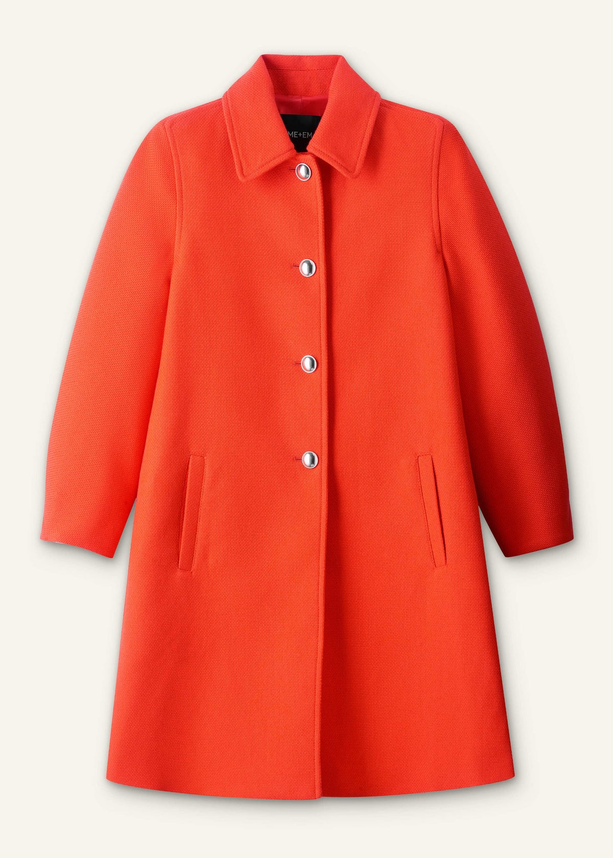 Orange Sculptural Sleeve Swing Coat | ME+EM Clothing