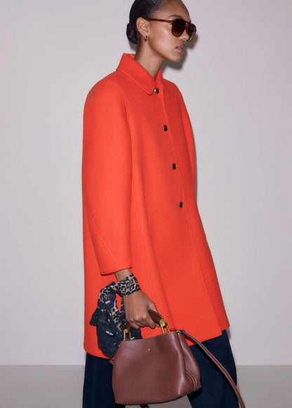 Orange Sculptural Sleeve Swing Coat | ME+EM Clothing