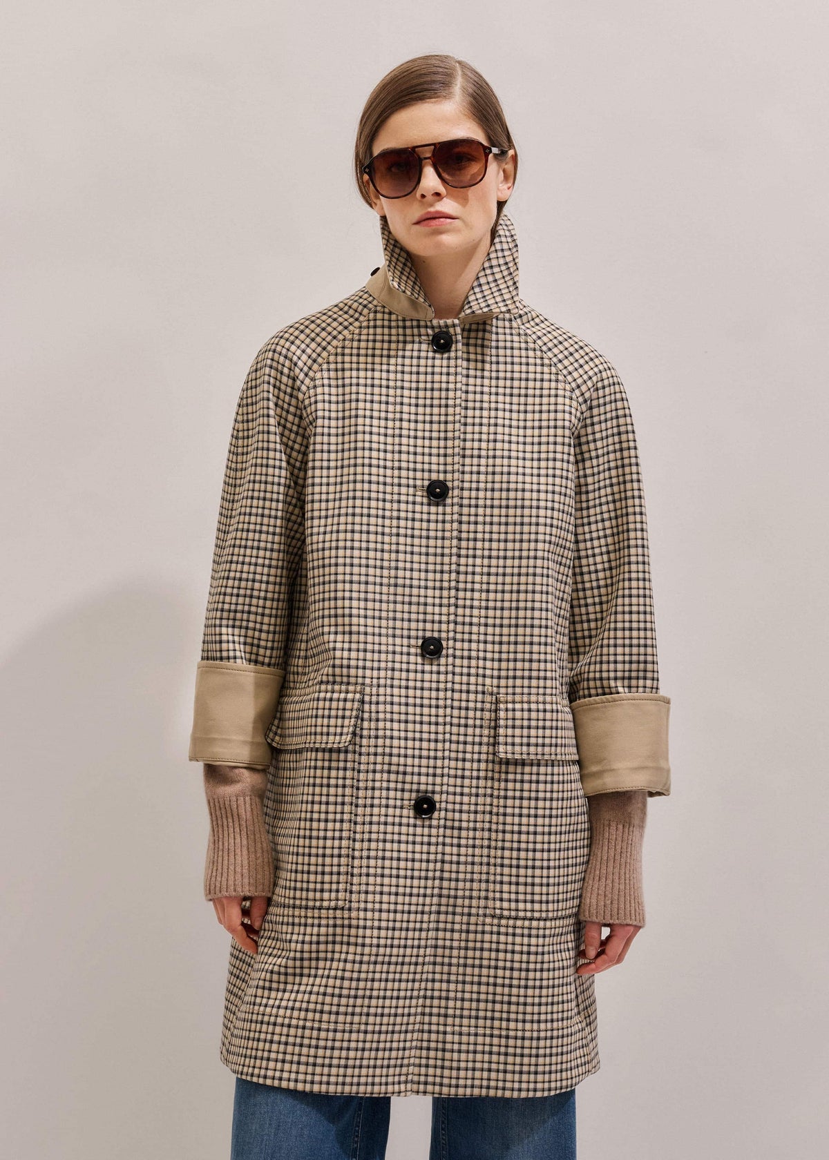 Camel Brown Reversible Mac + Hood | ME+EM Clothing