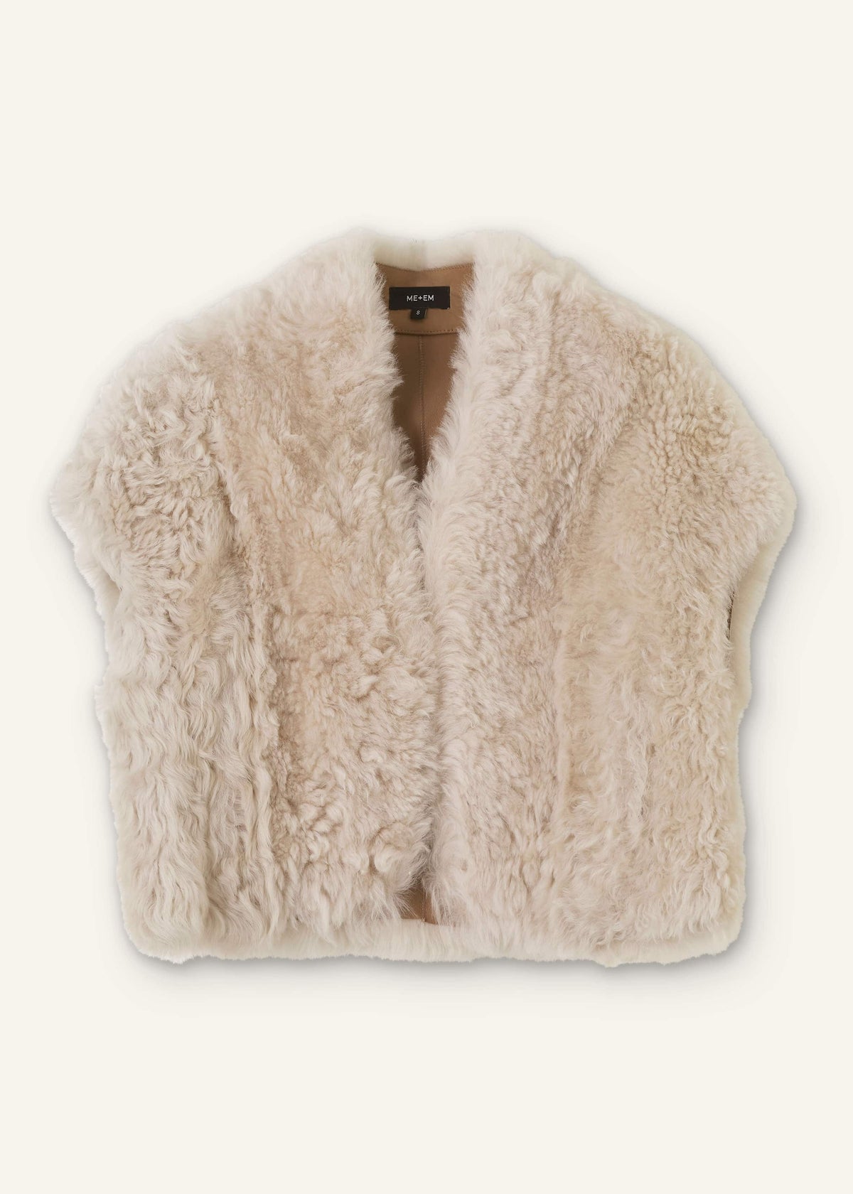 Cream Shearling Evening Layering Shrug | ME+EM Clothing