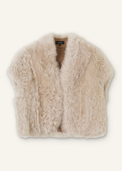 Cream Shearling Evening Layering Shrug | ME+EM Clothing