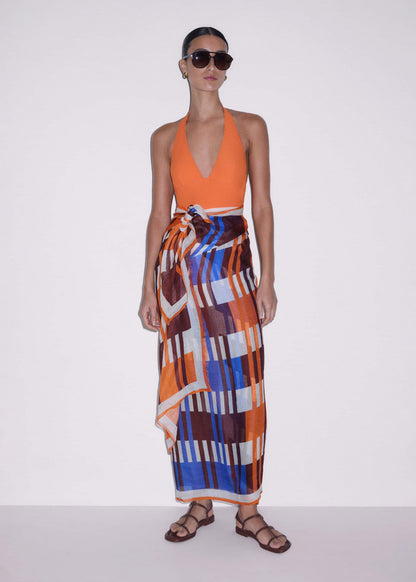 Orange Halterneck Swimsuit | ME+EM Clothing