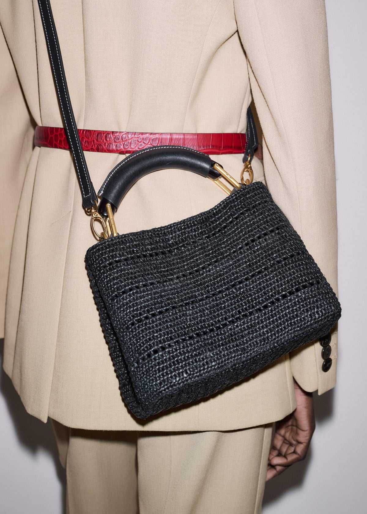 Black Raffia Mini Day Bag | ME+EM Clothing|Accessories