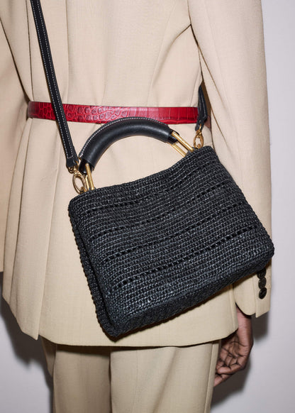 Black Raffia Mini Day Bag | ME+EM Clothing|Accessories