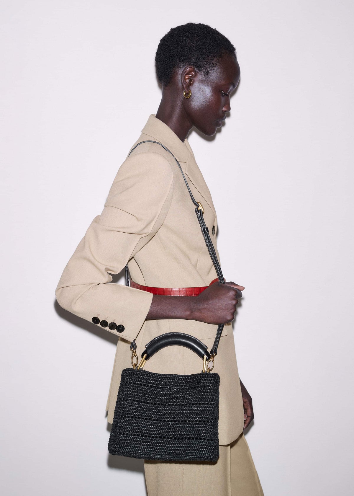 Black Raffia Mini Day Bag | ME+EM Clothing|Accessories