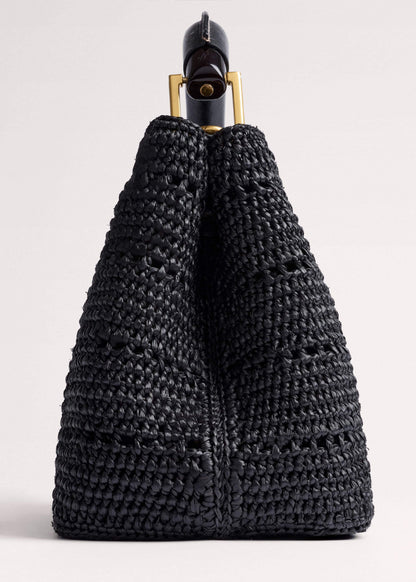 Black Raffia Mini Day Bag | ME+EM Clothing|Accessories