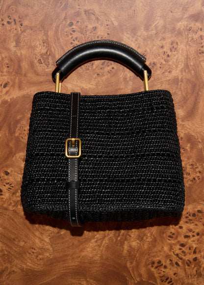 Black Raffia Mini Day Bag | ME+EM Clothing|Accessories