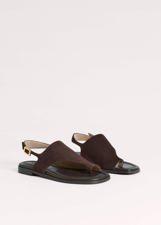 Brown Asymmetric Toe Loop Sandal | ME+EM Clothing|Accessories