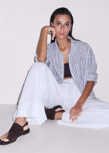Brown Asymmetric Toe Loop Sandal | ME+EM Clothing|Accessories