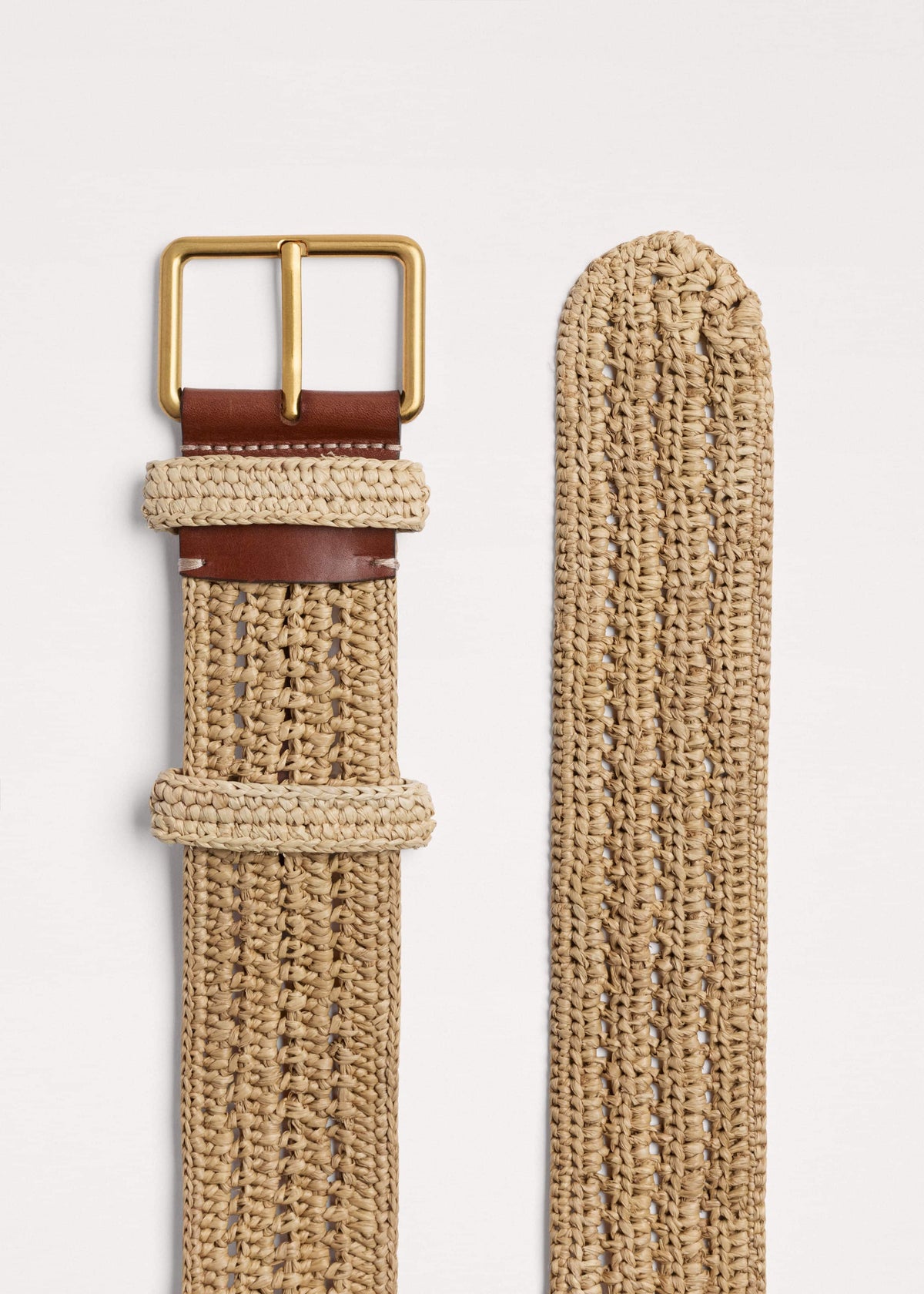 Tan Raffia Wide Summer Belt | ME+EM Clothing|Accessories