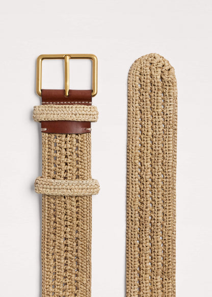 Tan Raffia Wide Summer Belt | ME+EM Clothing|Accessories