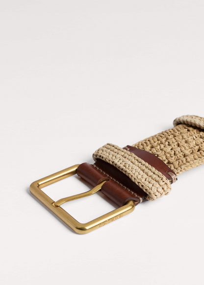 Tan Raffia Wide Summer Belt | ME+EM Clothing|Accessories