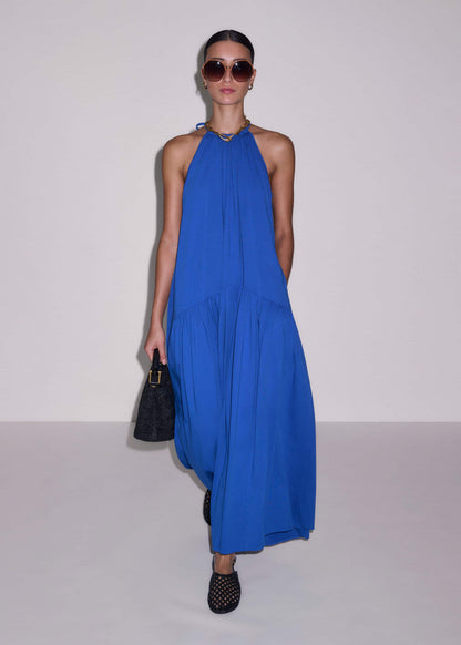 Blue Halterneck Maxi Dress | ME+EM Clothing