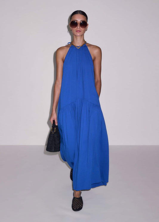 Blue Halterneck Maxi Dress | ME+EM Clothing