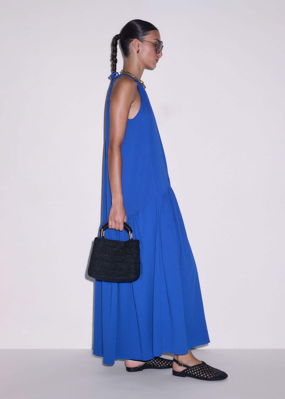 Blue Halterneck Maxi Dress | ME+EM Clothing