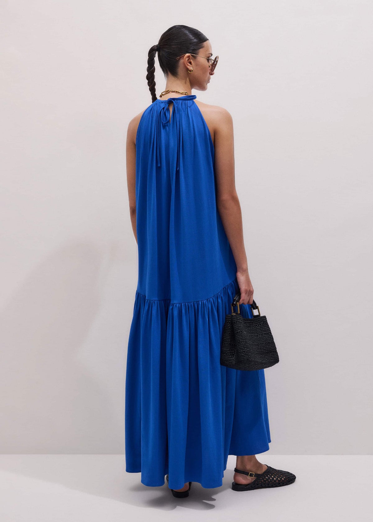 Blue Halterneck Maxi Dress | ME+EM Clothing